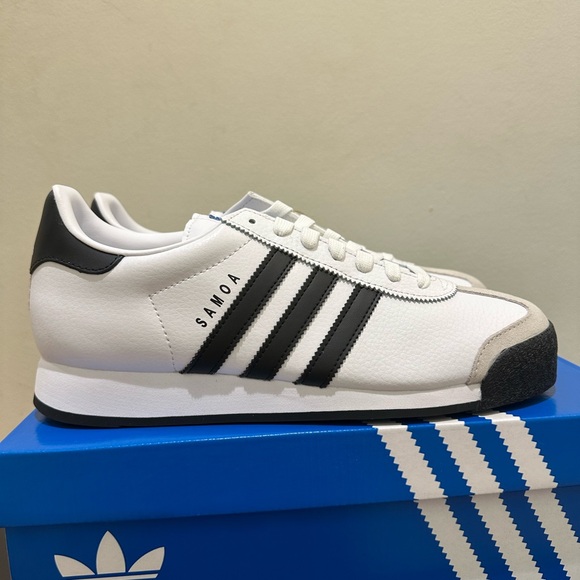 NIB Men Adidas Samoa Athletic Sneaker Shoes White Black 675033 - Picture 2 of 6